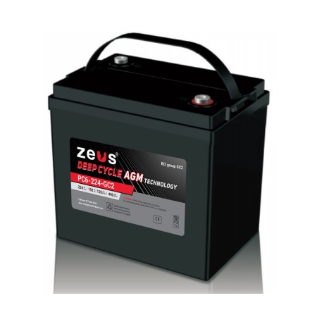 Zeus Battery Products 224AH 6V DEEP CYCLE SEALED LEAD ACID BATTERY PC6-224-GC2